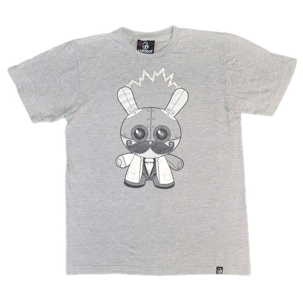 Vintage Kidrobot Shirt Doktor A Professor Teslastein Dunny Men's Medium Gray